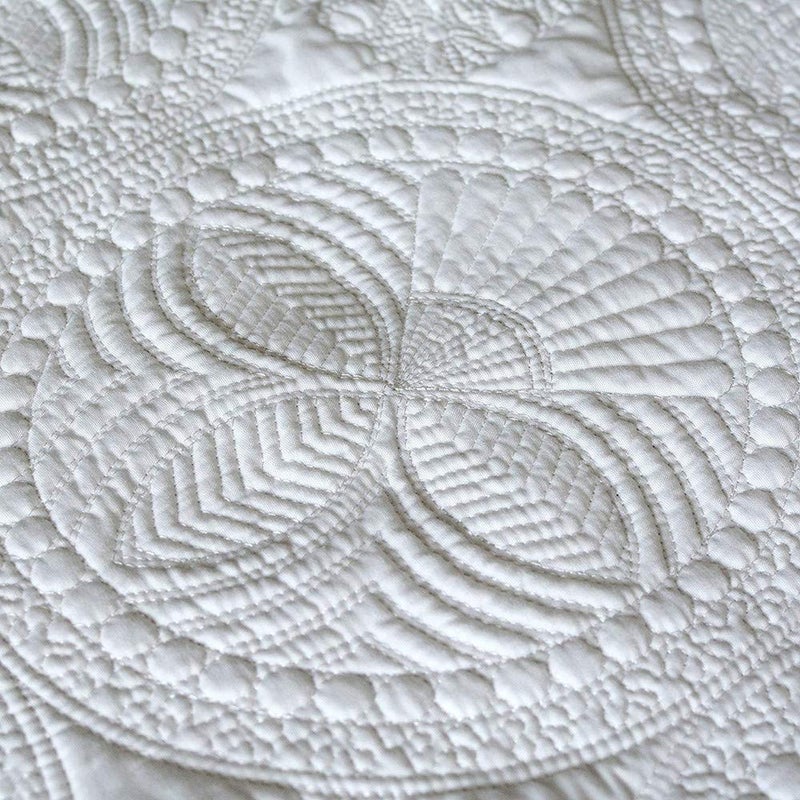 Boruiann House White Baby Quilt, Cotton Embossed Baby Blanket,36x46inch - Image 3